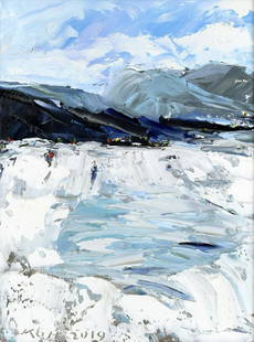 KOH TENG HUAT (b. 1963) Snowy Mountain, 2019: KOH TENG HUAT b. Penang, 1963 SNOWY MOUNTAIN, 2019 Signed and dated (lower left) Oil on canvas 39 cm x 29 cm ------------------- 古天发