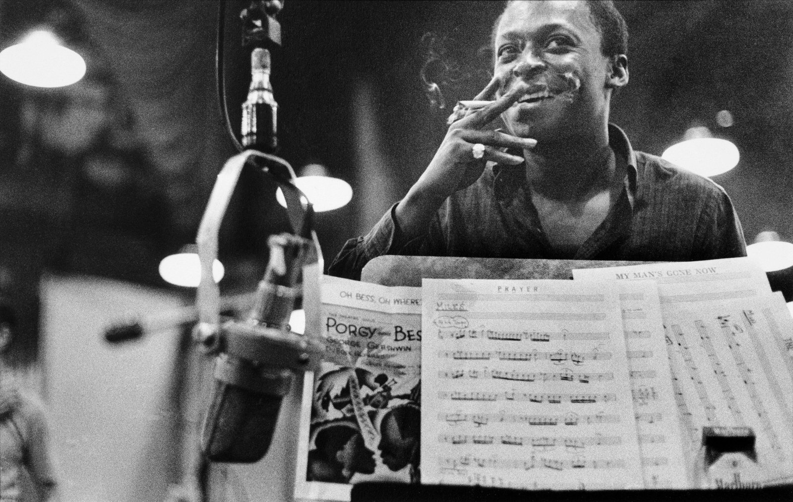DON HUNSTEIN Miles Davis, New York City, July, 1958: DON HUNSTEIN (1928-2017), MILES DAVIS, NEW YORK CITY, JULY, 1958 gelatin silver print, printed later; 8 x 12 1/4 in. (image), 11 x 14 in. (sheet), 16 x 20 in. (matted); signed verso in pencil; Conditi