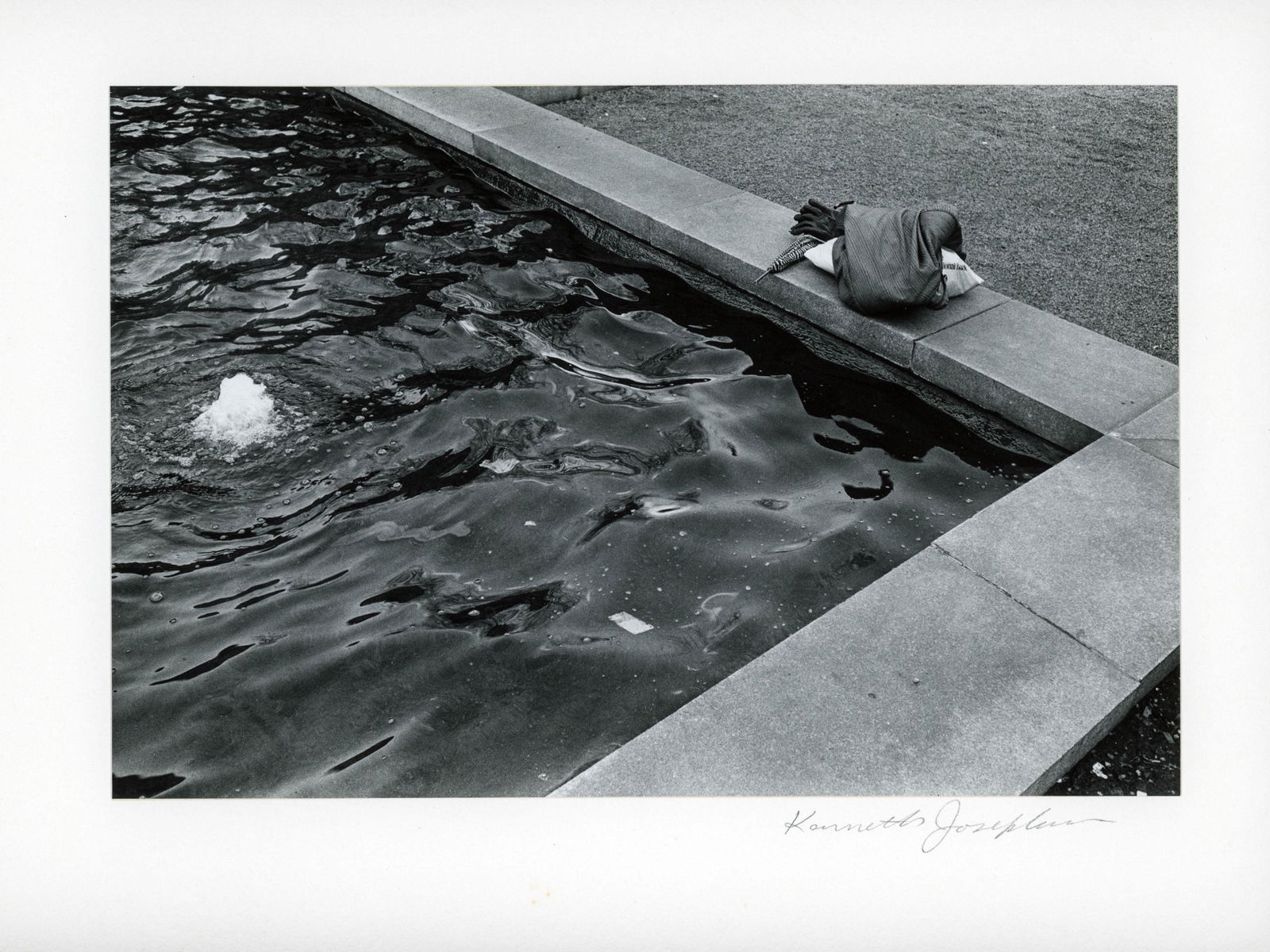 KENNETH JOSEPHSON Chicago, 1973: KENNETH JOSEPHSON (1932-), CHICAGO, 1973 vintage gelatin silver print, printed c. 1975, 6 x 8 15/16 in. (image), 14 x 17 in. (matted); signed on mount recto in pencil; Condition: Excellent; KJO-0018 F