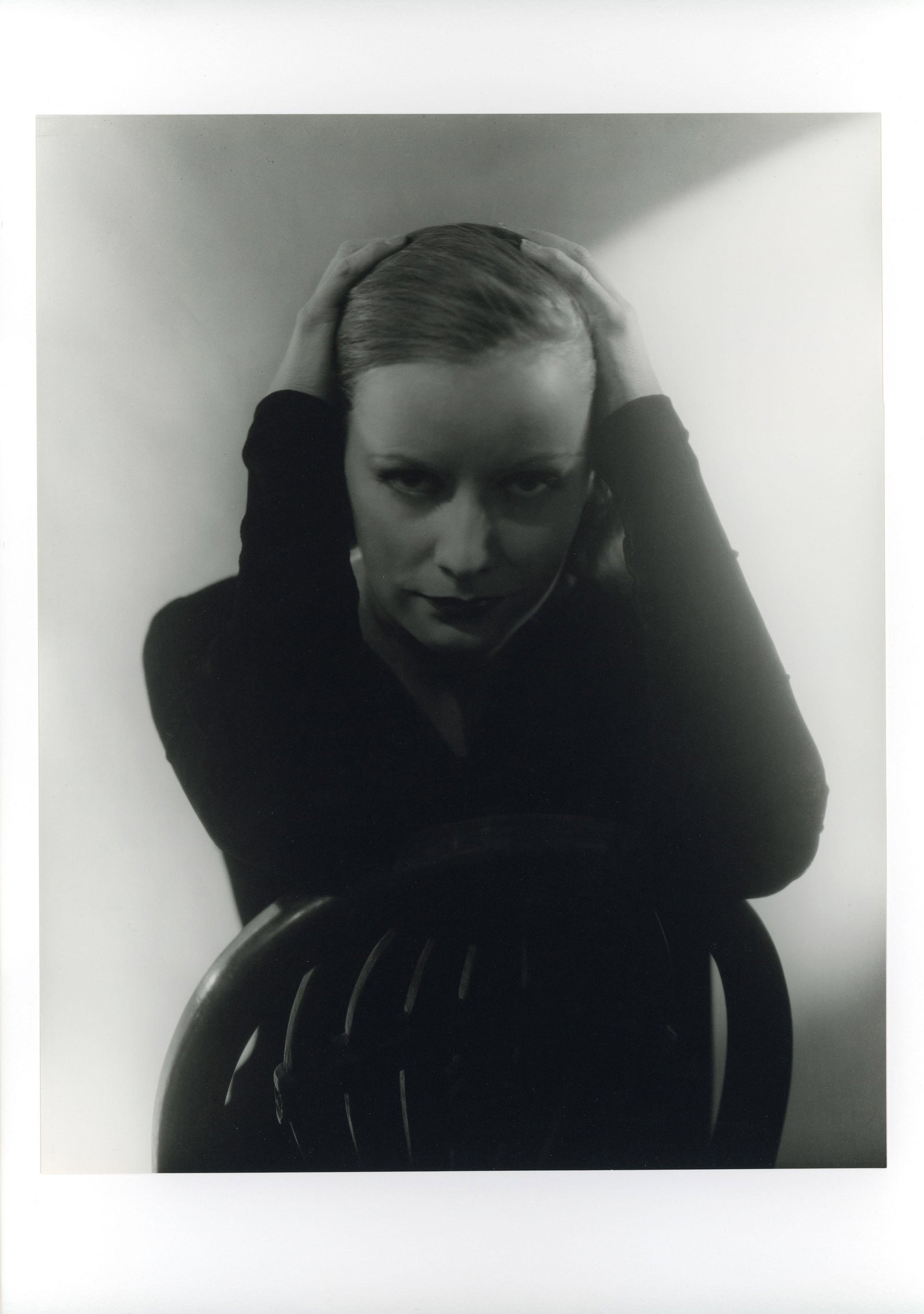 EDWARD J. STEICHEN Greta Garbo, Hollywood, 1928: EDWARD J. STEICHEN (1879-1973, GRETA GARBO, HOLLYWOOD, 1928 gelatin silver print, printed c. 1982; 13 x 10 6/8 in. (image), 20 x 16 in. (mount), 20 x 16 in. (matted); estate label on mat verso with ti
