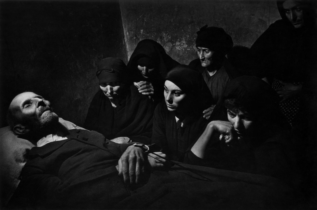 W. EUGENE SMITH, THE WAKE, SPANISH VILLAGE, 1951: W. EUGENE SMITH (1918-1978), THE WAKE, SPANISH VILLAGE 1951 gelatin silver print, printed later, 11 x 14 in., W. Eugene Smith stamp verso in ink, Condition: Excellent. WES-0069 CONDITION: For a condit