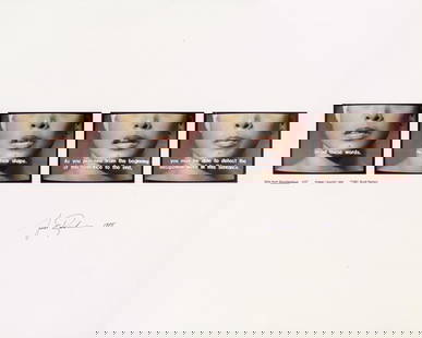 LOT 101, SCOTT RANKIN, SKILLS from SIMULTANEOUS 4:07, from the Portfolio 20/20, 1981: SCOTT RANKIN (1954-), SKILLS from SIMULTANEOUS 4:07, 1981, from the Portfolio 20/20, publ.1984, vintage Type C color print, edition of 58, 3 1/2 x 19 in., signed, dated recto. Condition: Excellent. Do