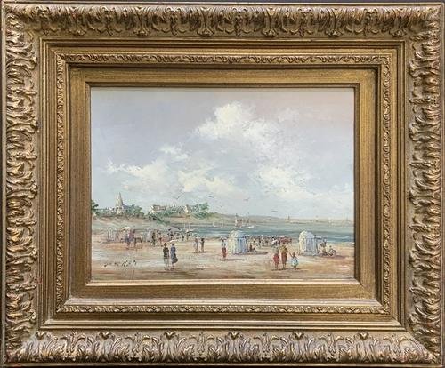 One of A Kind Beach Scenery Original Oil On Canvas (1 of 3)