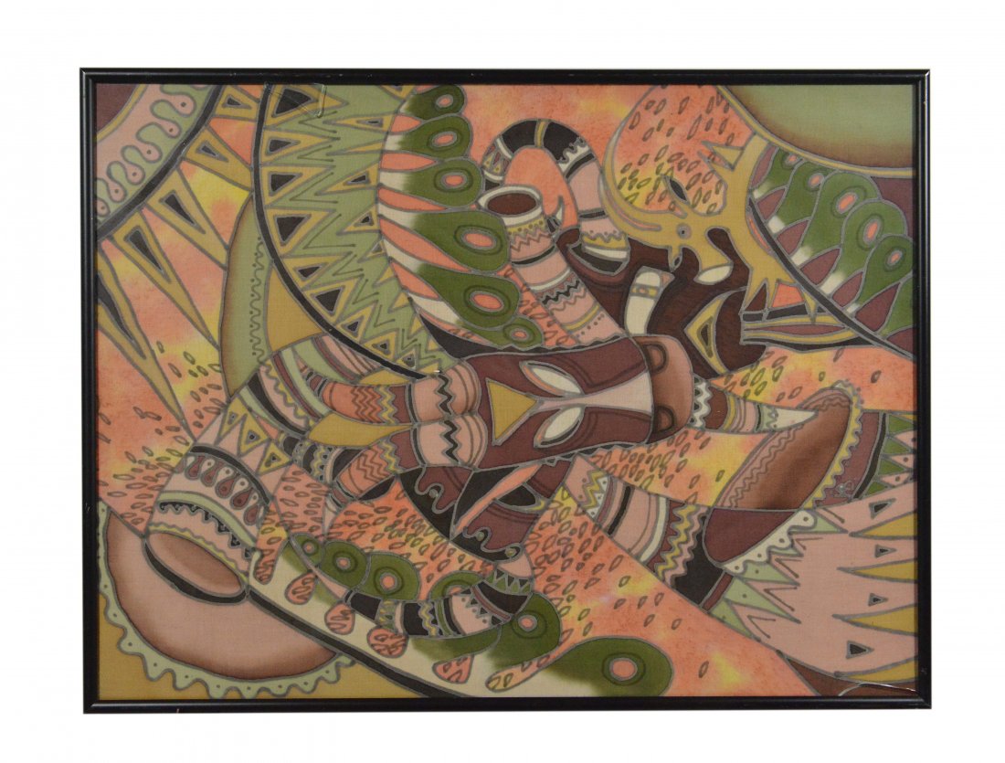 Vintage African Painting on Fabric (1 of 1)