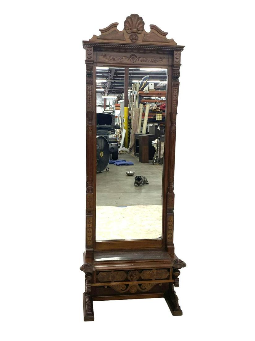 Antique Victorian Pier Mirror Attributed to RJ Horner: Very good condition. The mirror has been replaced.