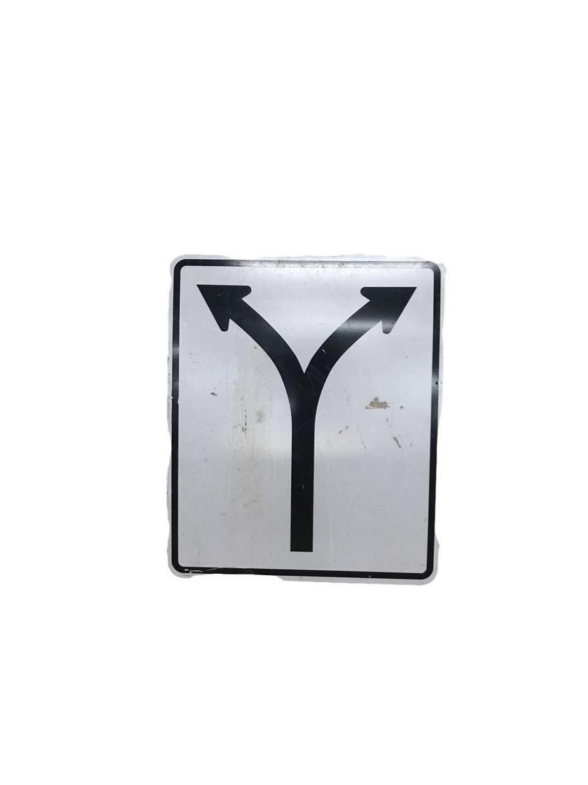 Road split sign: Road split sign
