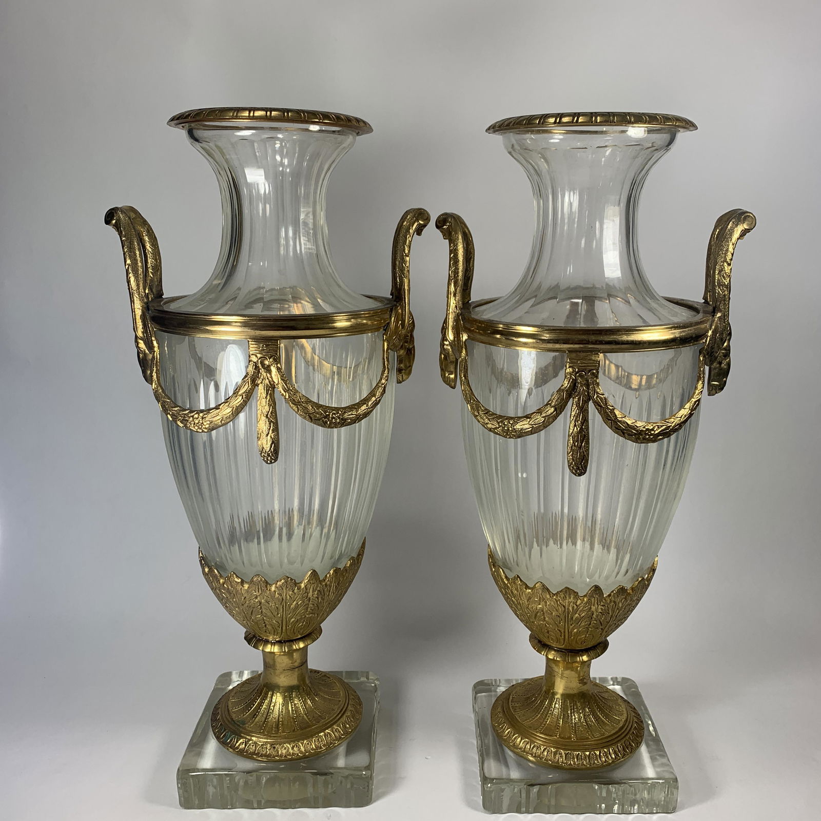 A Baccarat Gilt Bronze Mounted Crystal Vase Pair (1 of 20)