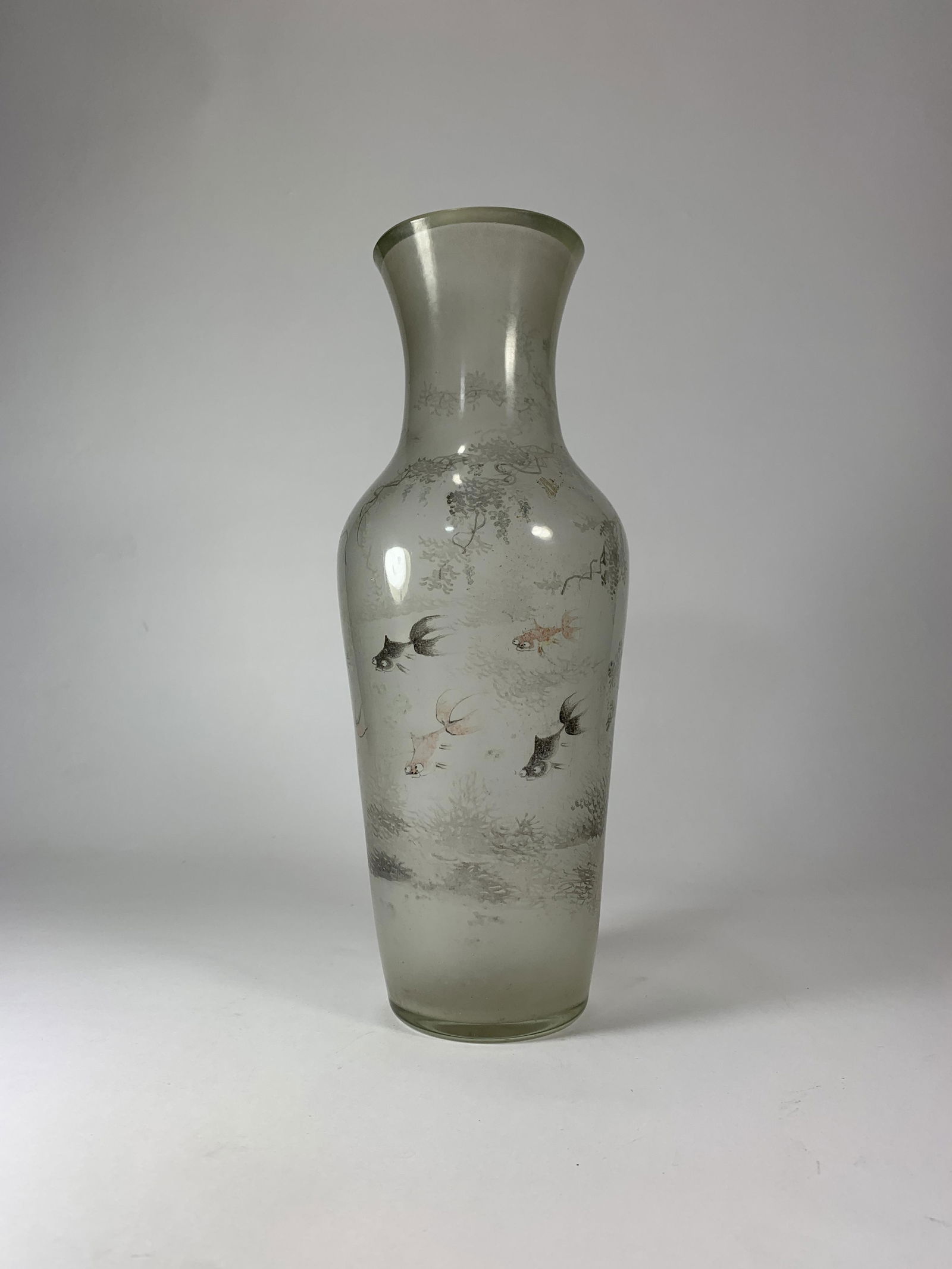 A Chinese Reversted Painted Pekking Glass Vase (1 of 16)