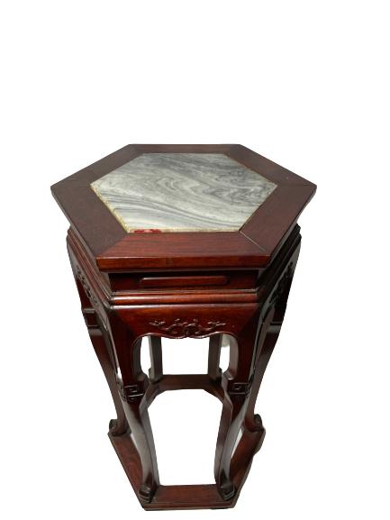 A Chinese Hardwood Table With Marble Insert (1 of 14)