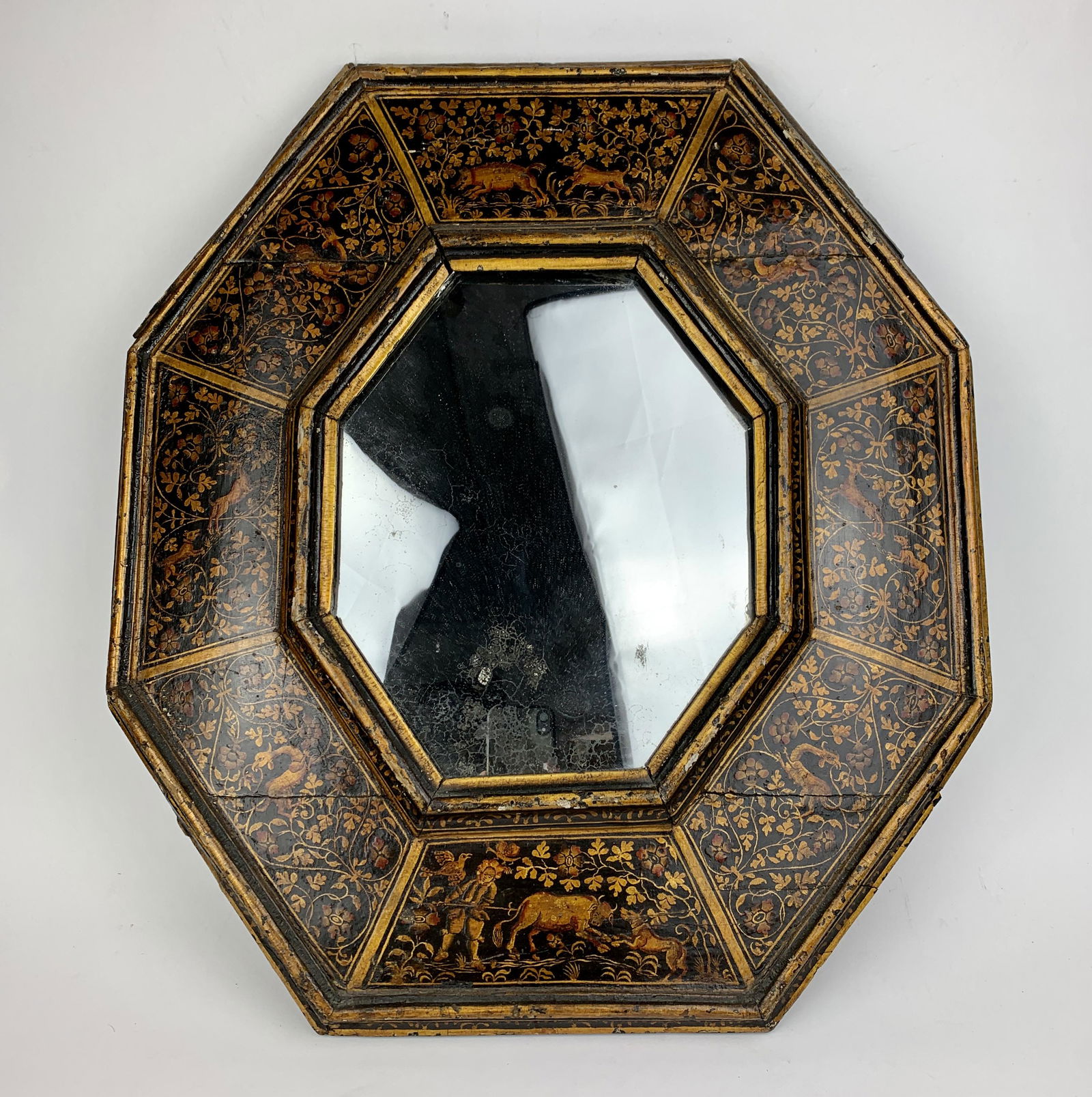 A Venetian Baroque style Black & Gold Japanned Mirror (1 of 18)