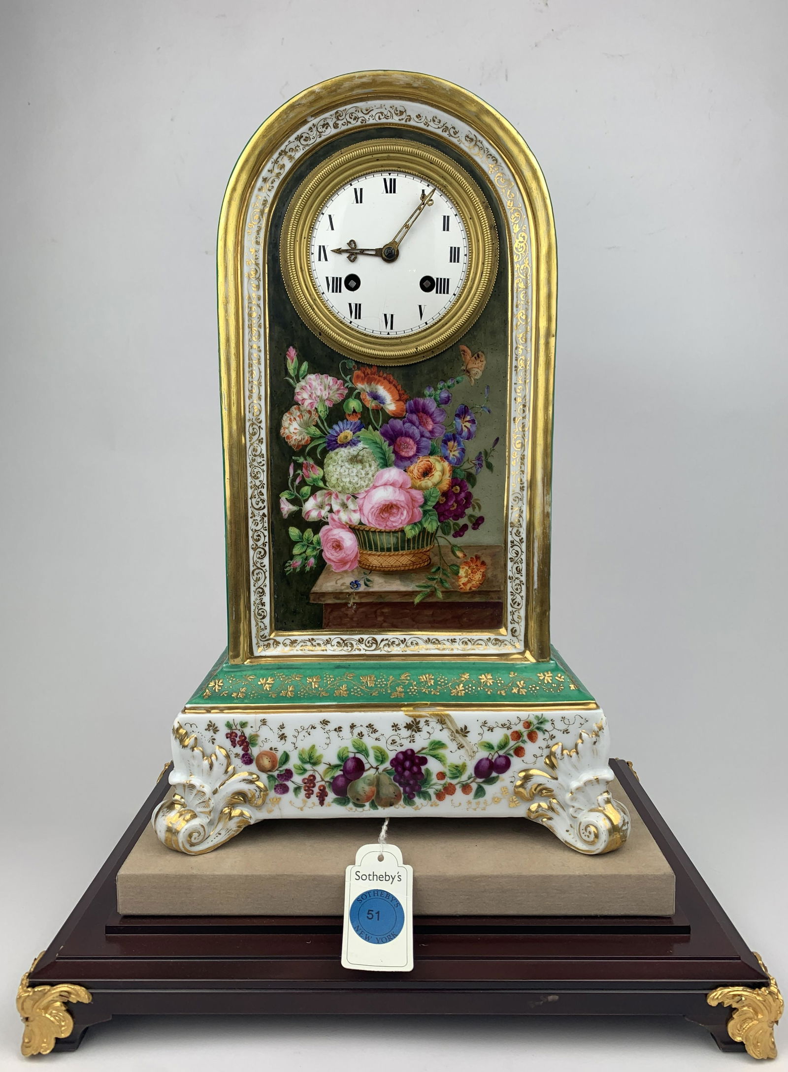 An Ex-Sothebys Excellent French Floral Painted Clock (1 of 20)