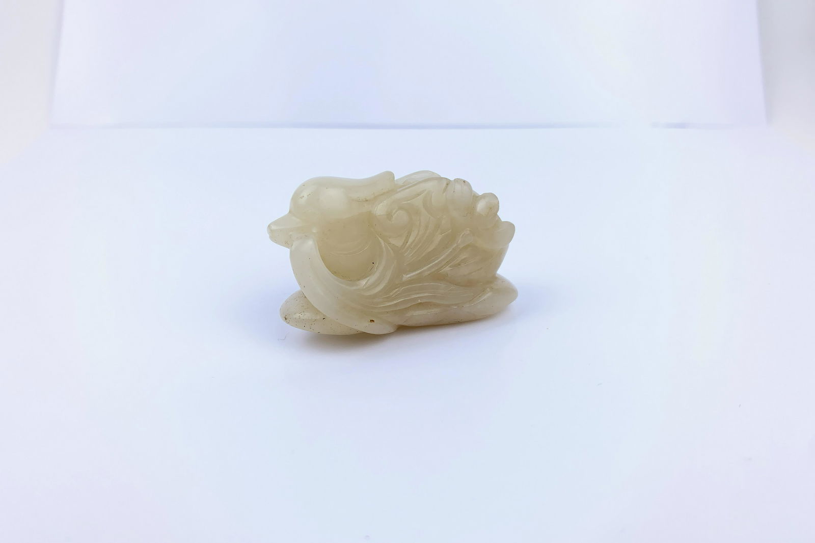 A Chinese White Jade Carved Duck Form Toggle (1 of 8)