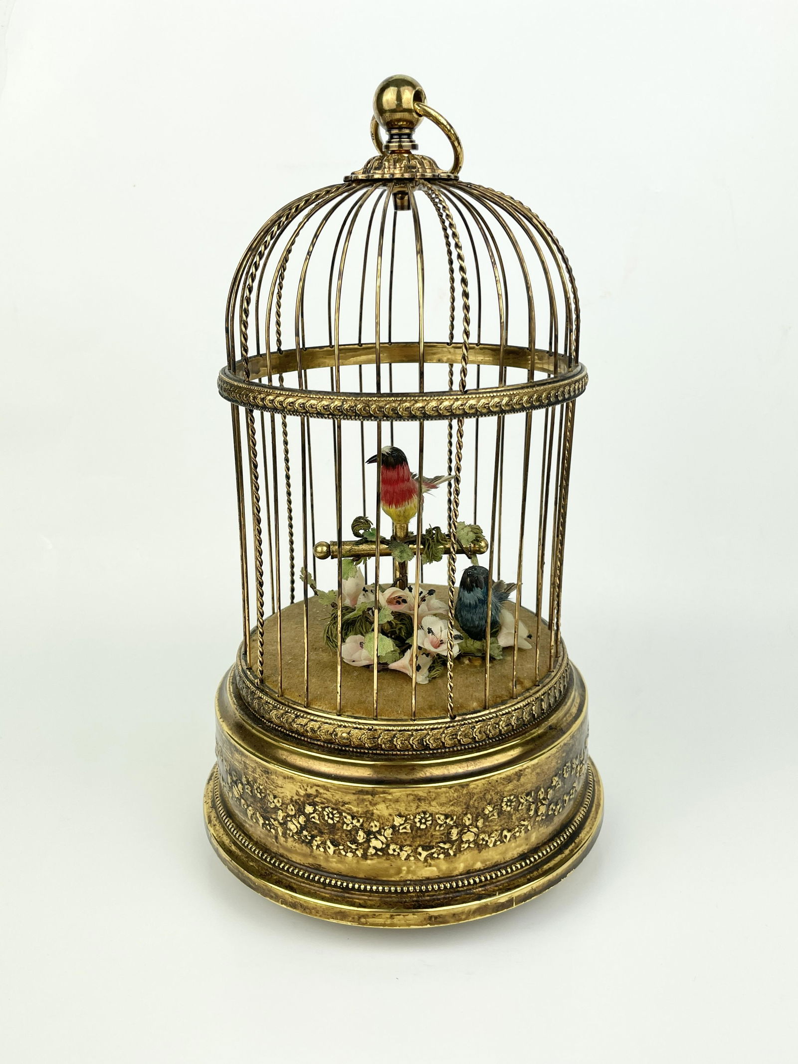 A Vintage Reuge Swiss Gilt Brass Automaton Bird Cage (1 of 18)