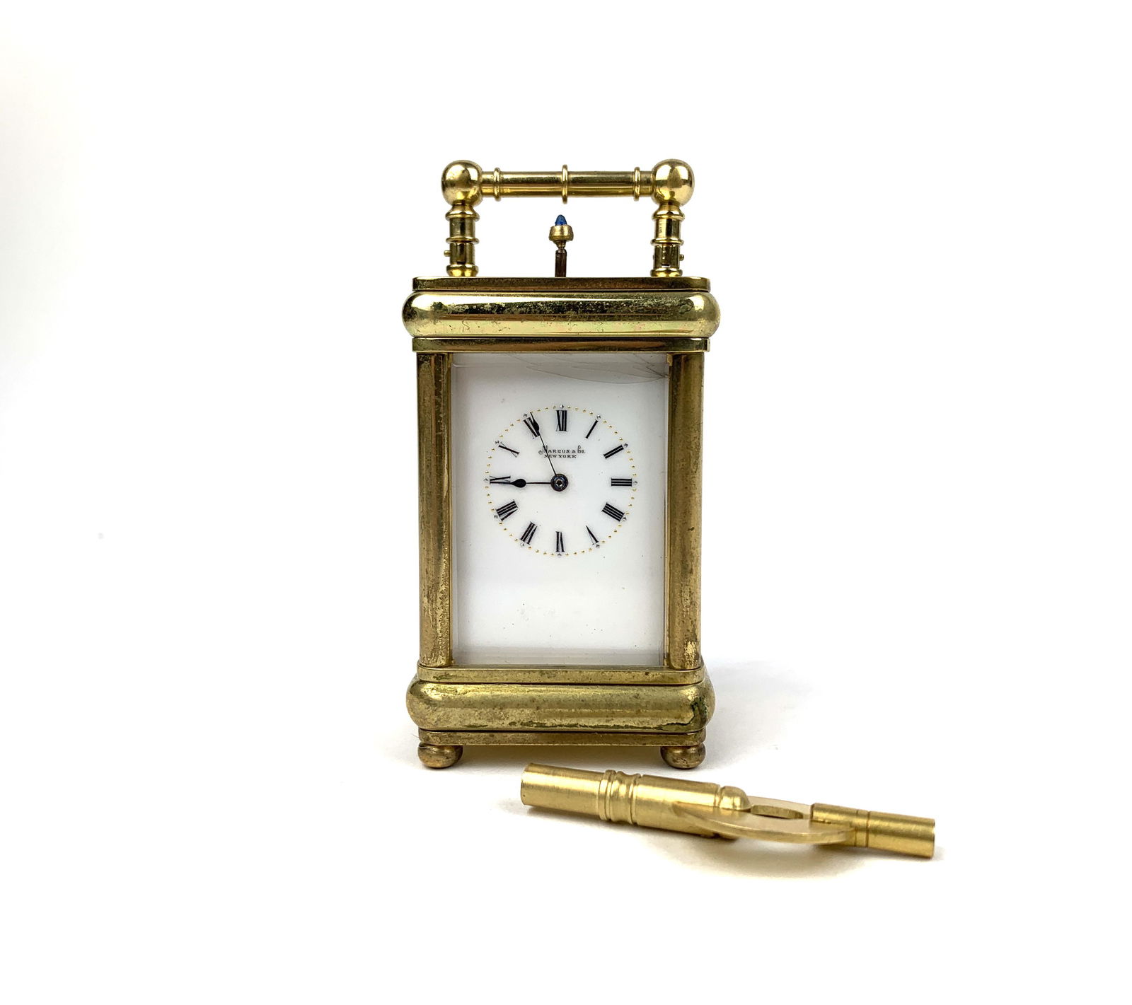 A Marcus & Co. Gilt 5 Minute Repeater Carriage Clock (1 of 16)