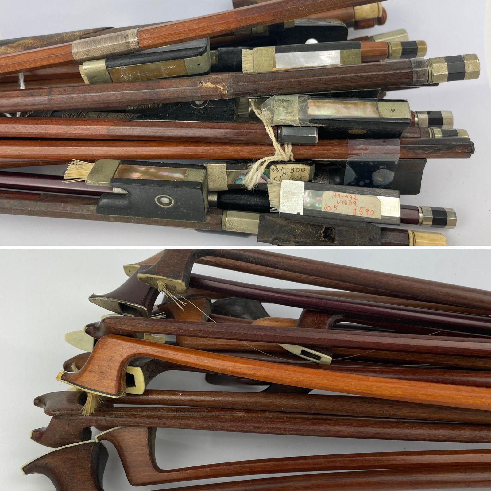 A Good Lot of 21 Mixed Nickel & Silver Mounted Violin Bows (1 of 20)