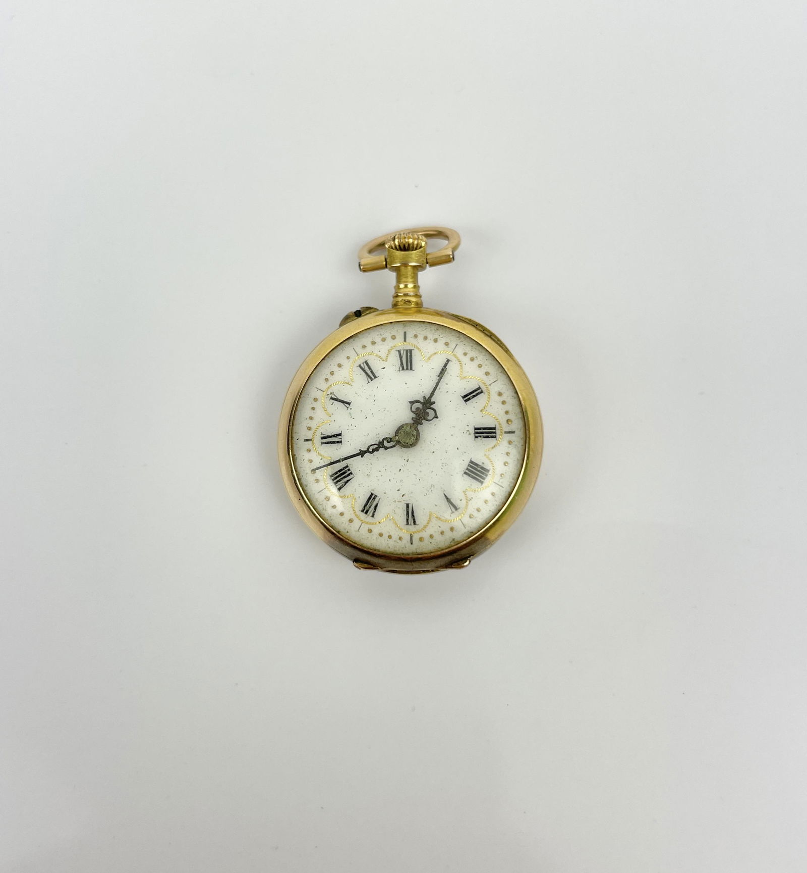 Antique 14k Gold Diamond Mounted Pocket Watch (1 of 19)