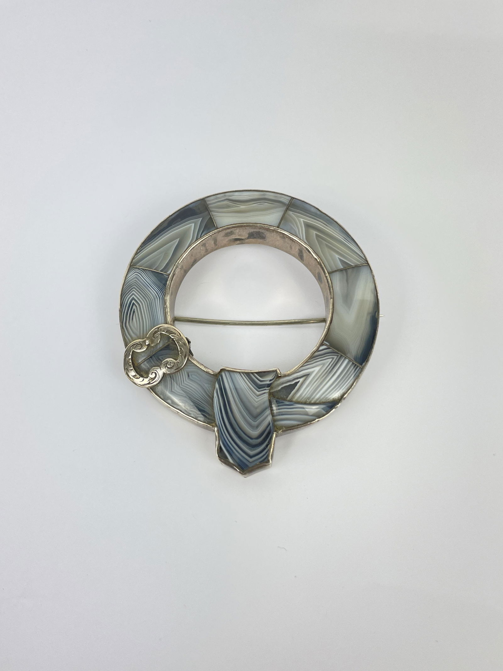 A Danish Sterling Agate Brooch Pendant (1 of 11)
