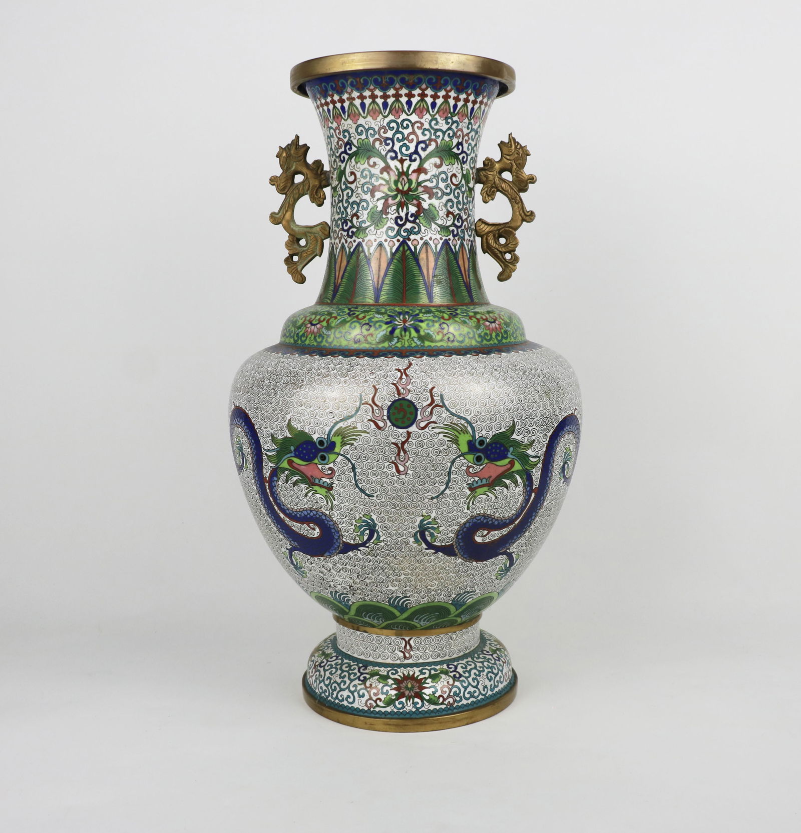 A Chinese Republic Period Dragon Cloisonne Enamel Vase (1 of 20)