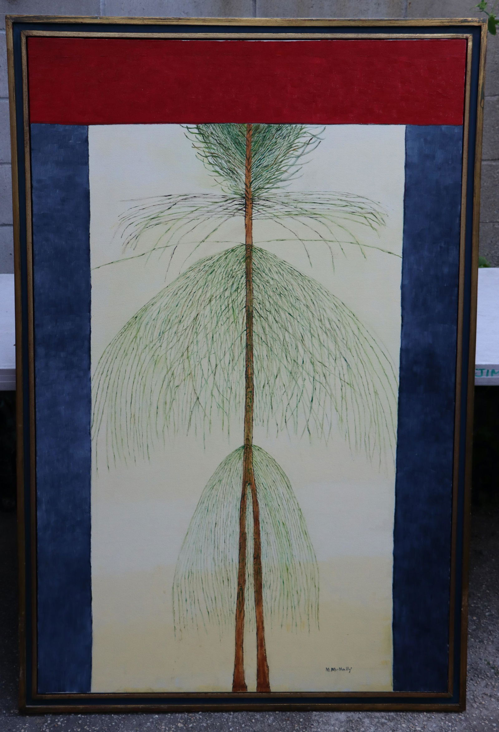 A Large Abstract Painting Signed M Mcnally (1 of 8)