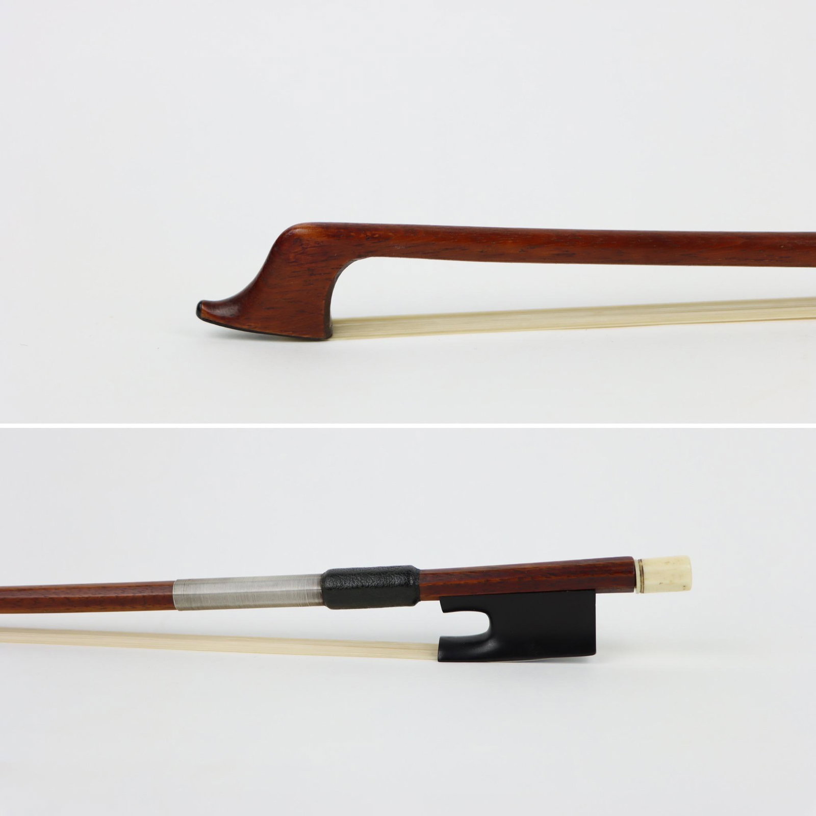 A Certified Francois Jude Gaulard 1840 Viola Bow: A Certified Francois Jude Gaulard Violia Bow of Round Ironwood stick, Ebony mounted. The viola bow is accompanied by a certificate of authenticity from the Isaac Salchow of the esteemed Salchow & Sons