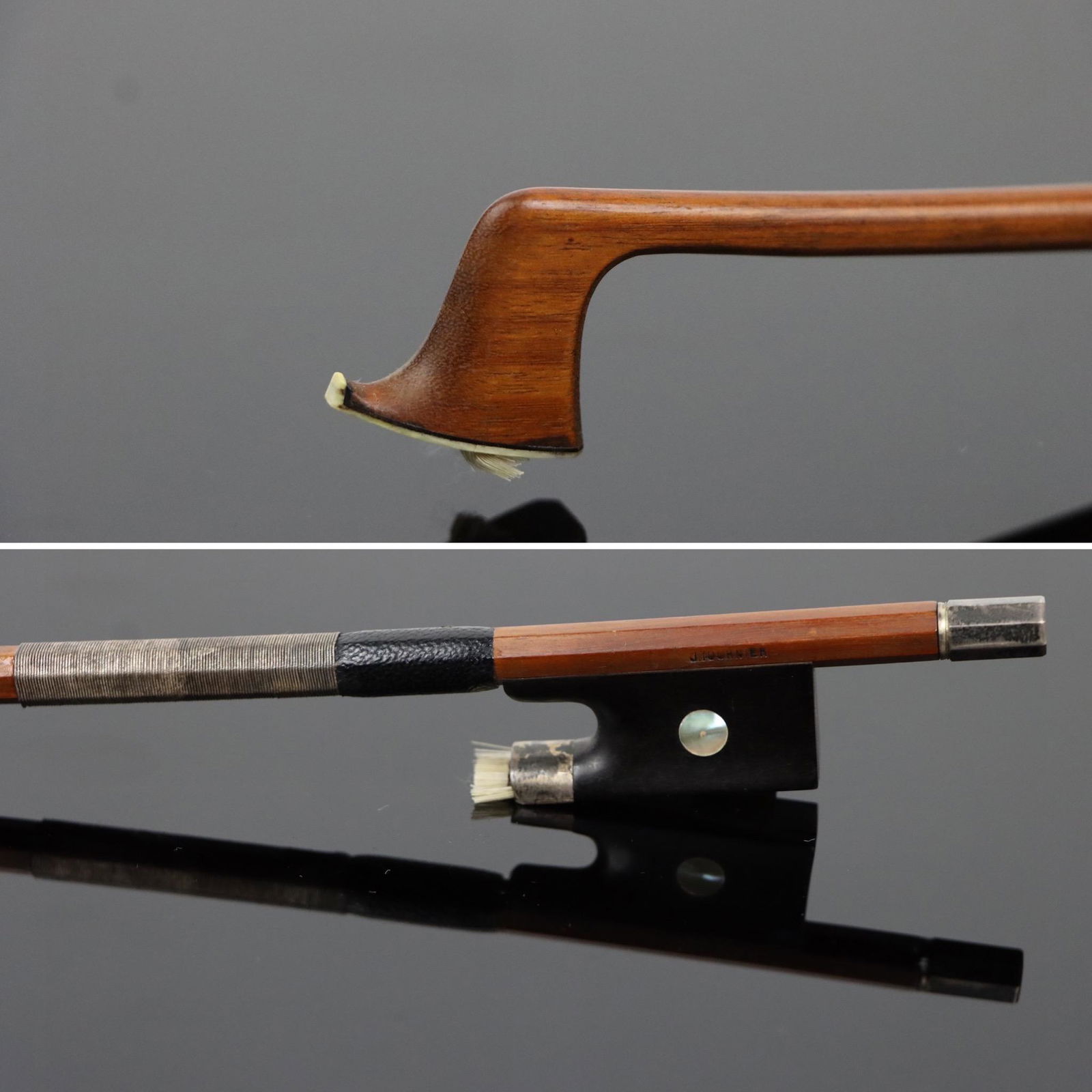 A Silver LOUIS MORIZOT PERE - J. Tournier Violin Bow (1 of 17)