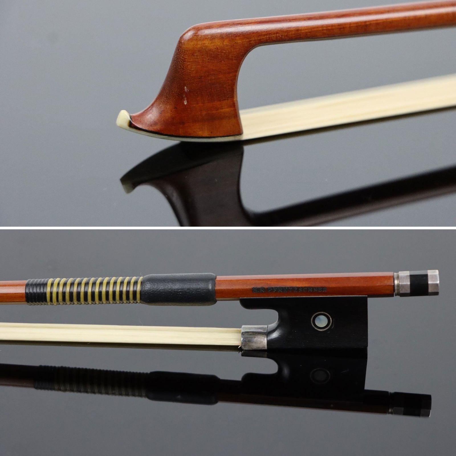 HR PFRETZSCHNER Violin Bow Silver Mounted Highly Figured Wood (1 of 16)