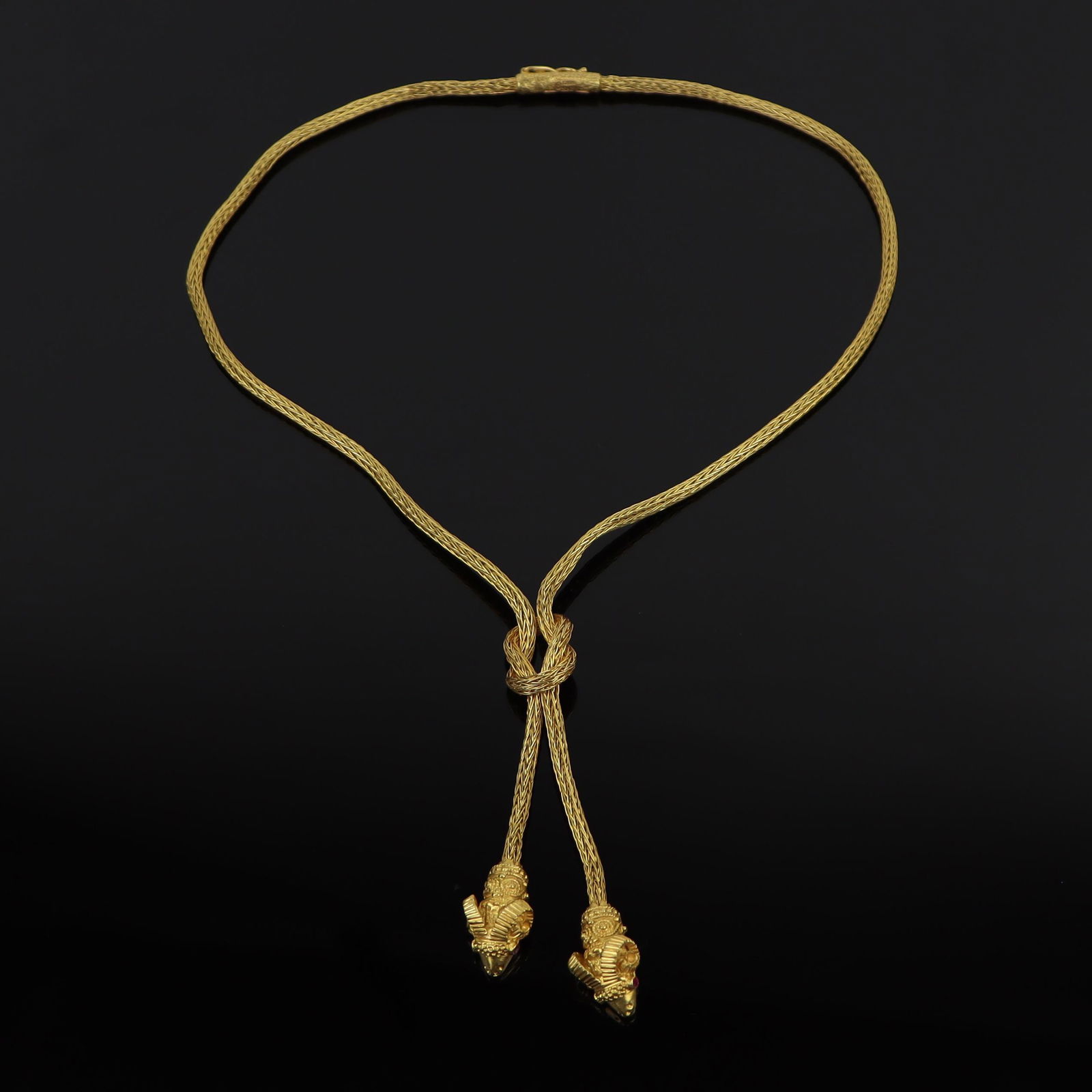 Vintage Ilias Lalaounis 18K Gold and Ruby Knot Necklace (1 of 19)