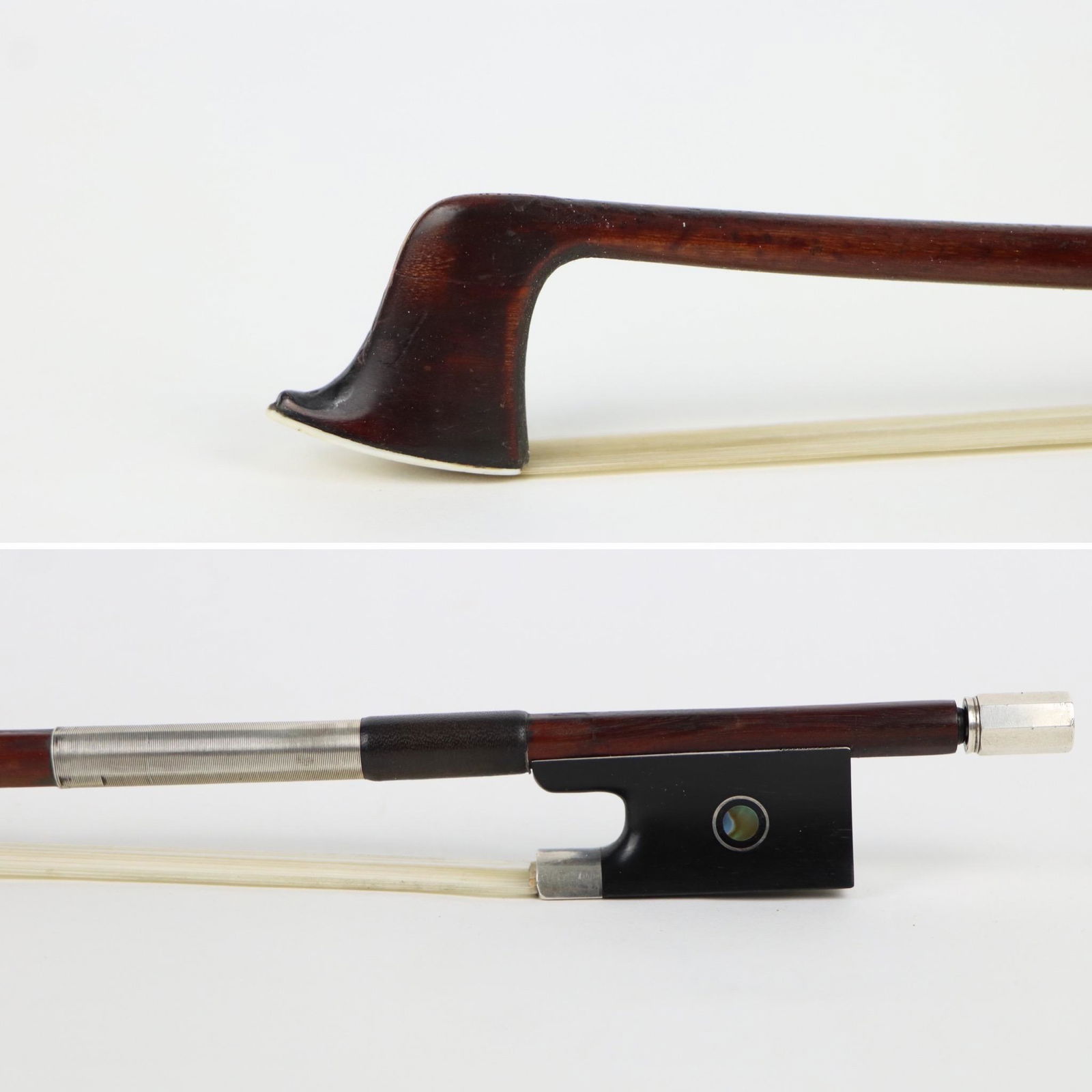 A Silver Violin Bow Stamped Lyon France Tourte (1 of 19)