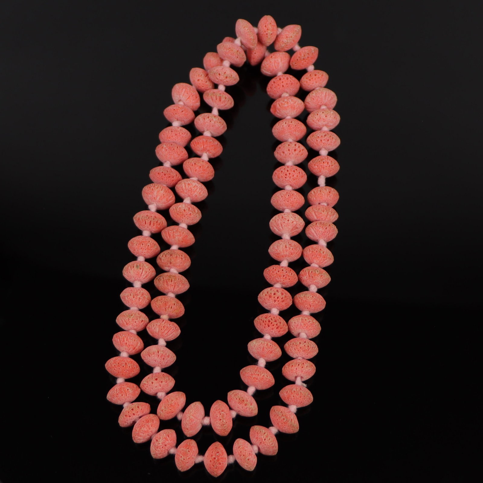 A Unique Pink Sponge Coral Bead Opera Necklace (1 of 9)
