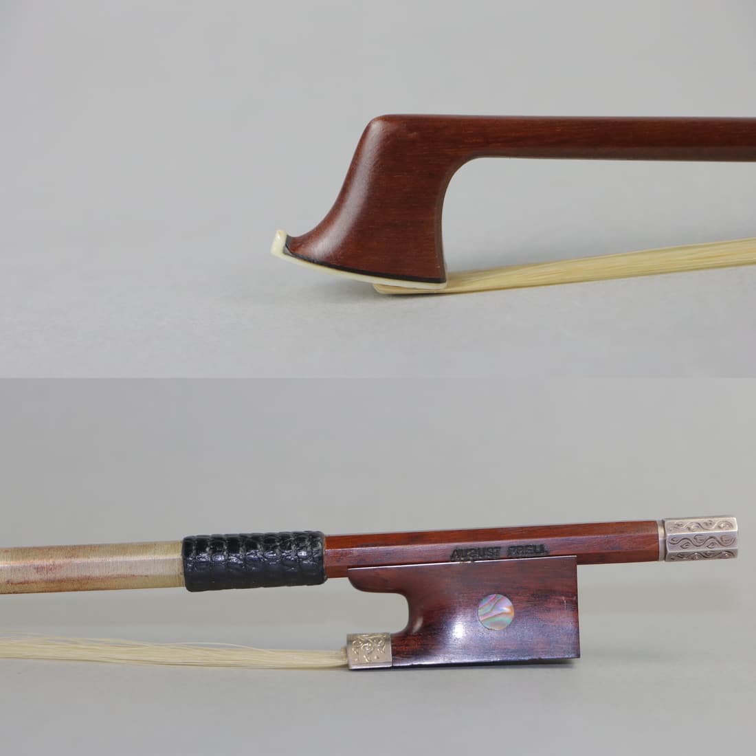 A Silver Snakewood Violin Bow Stamped AUGUST PRELL (1 of 19)