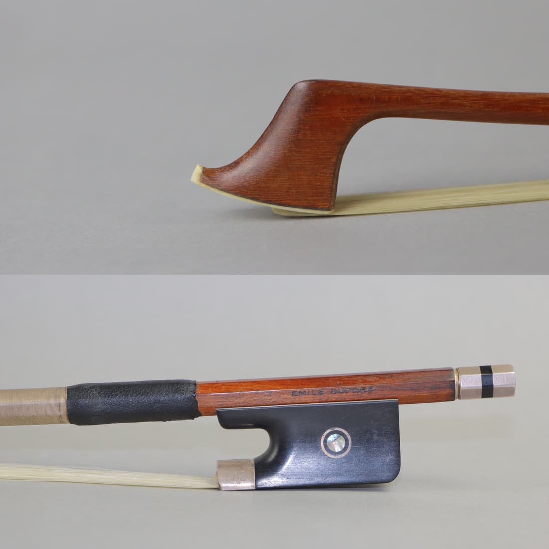 A Silver Cello Bow Stamped EMILE DUPREE (1 of 19)
