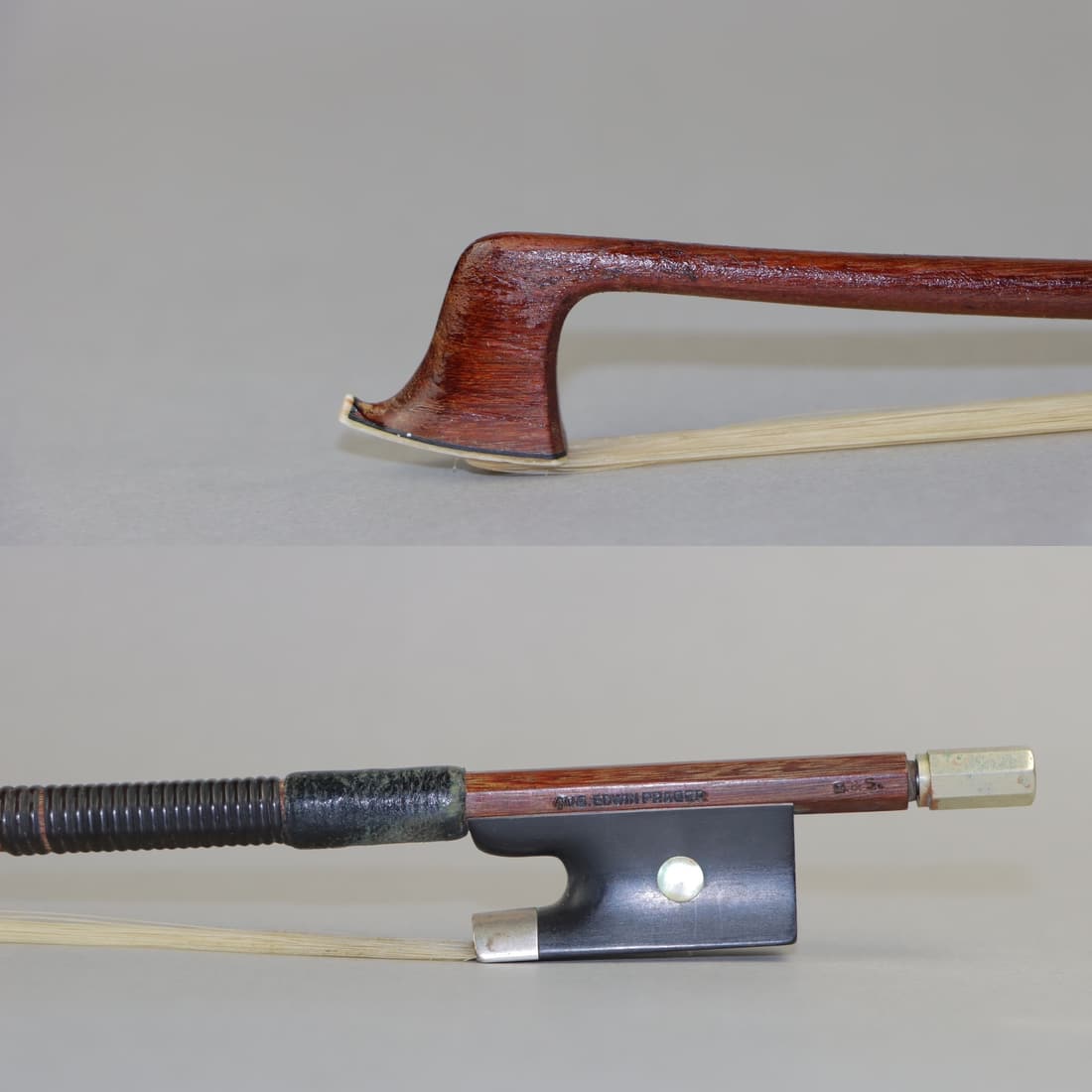 A Silver Violin Bow Stamped AUG. EDWIN PRAGER B&S. (1 of 20)