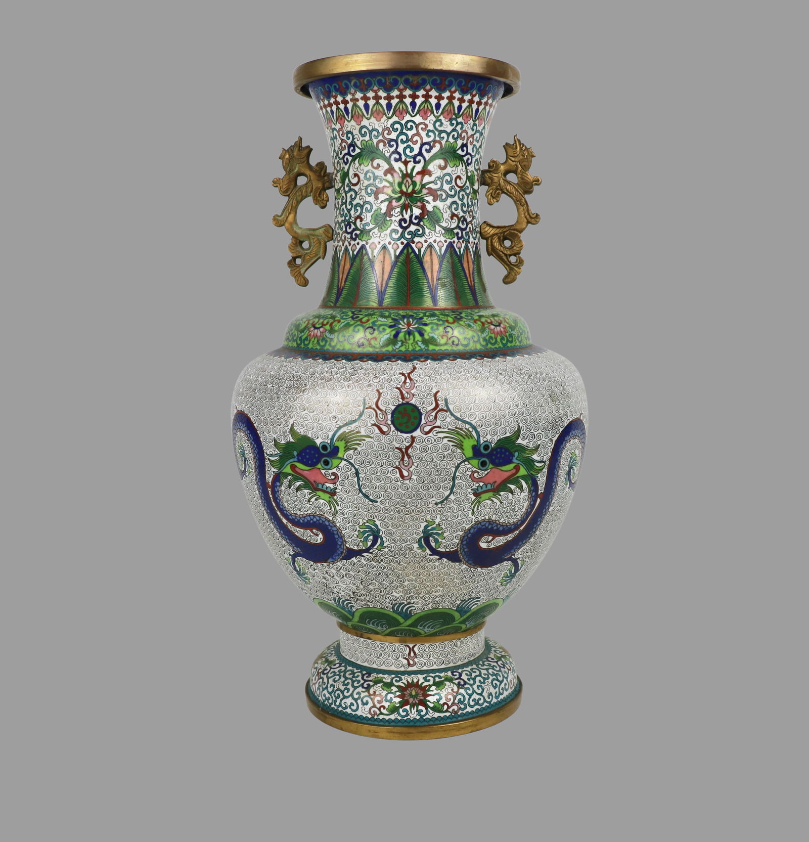 A Chinese Republic Period Dragon Cloisonne Enamel Vase (1 of 20)