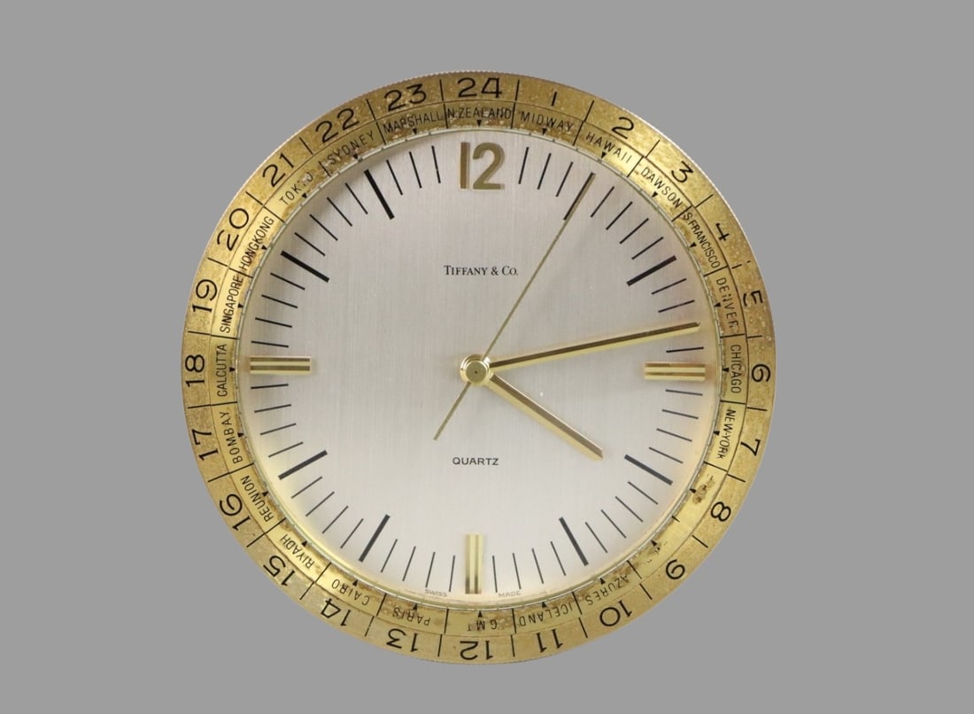Vintage Tiffany & Co. World Time Desk Angled Quartz Clock (1 of 11)
