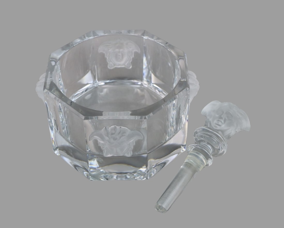 Versace Medusa Head Crystal Glass Bowl & Bottle Stopper By Rosenthal (1 of 20)