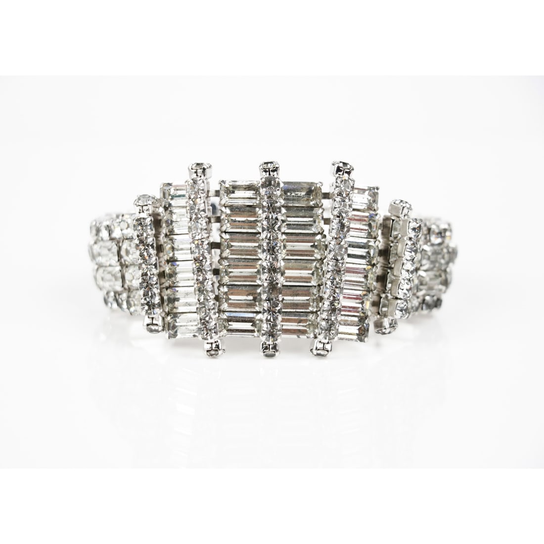 Silver Tone Diamond Rhinestone Bracelet (1 of 16)