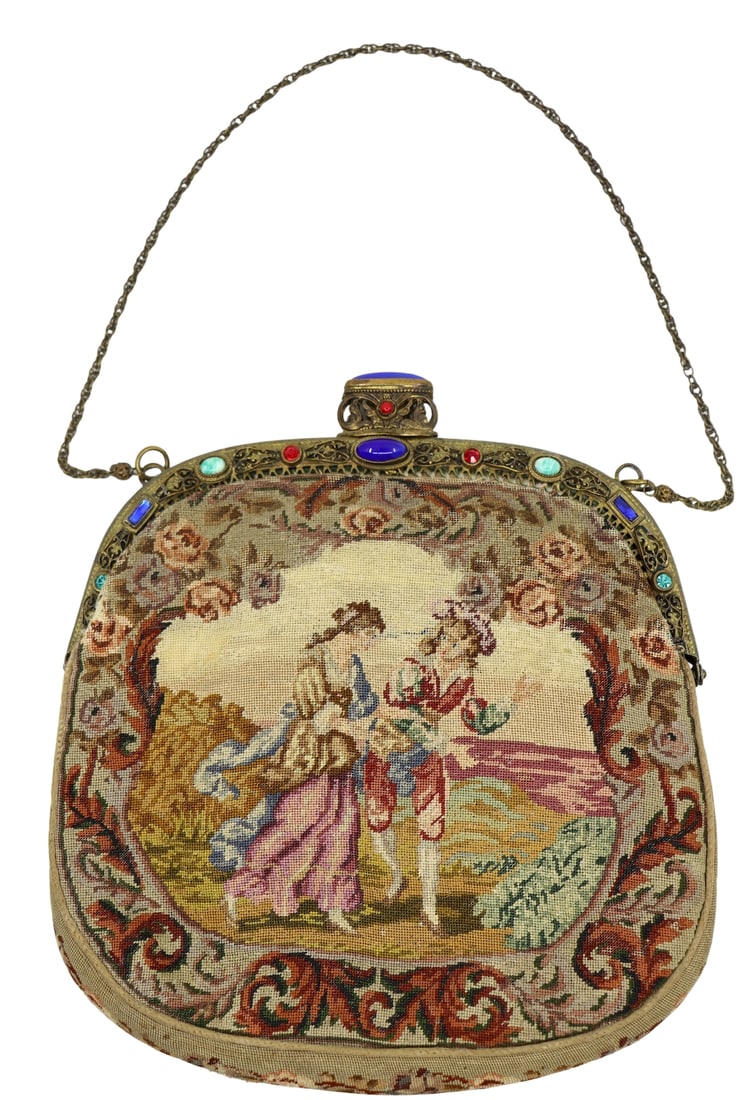 Vintage Petit Point Purse With Jeweled Frame (1 of 17)
