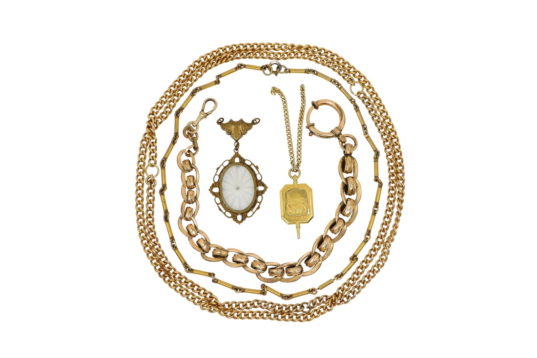 Three Gold Filled Necklace Chains & Two Gold Filled Crystal Pendant (1 of 16)