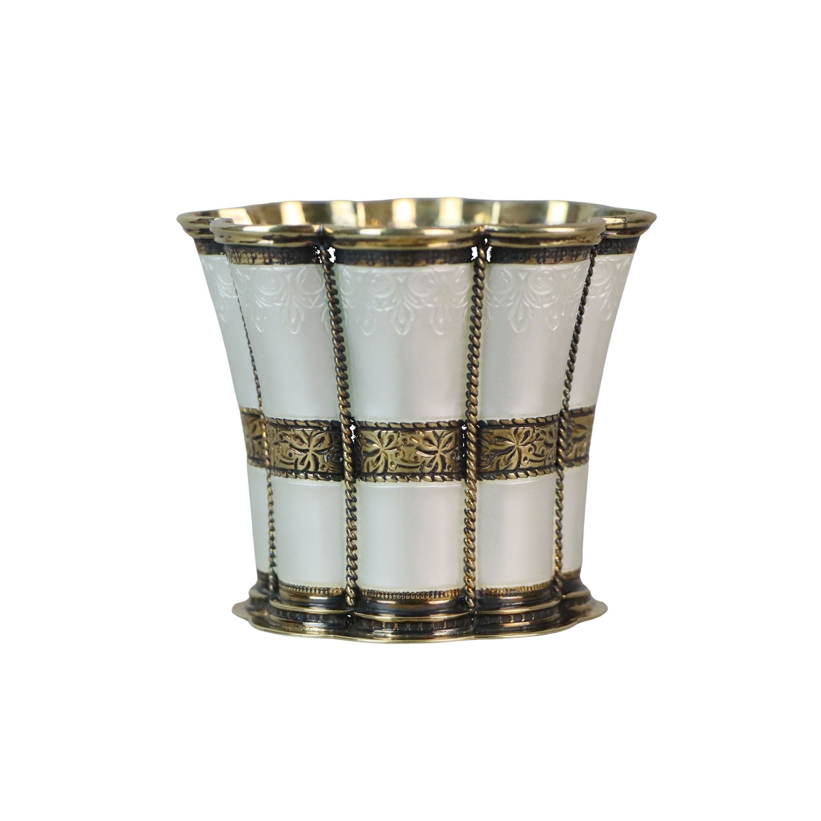 Anton Michelsen Sterling Silver Enamel Margrethe Cup: Anton Michelsen Sterling Silver Enamel Margrethe Cup Approximate Dimensions: 2.45 inches (Height) 2.75 inches (Lip Diameter) 2.25 inches (Base) 114.1 gram in Weight.