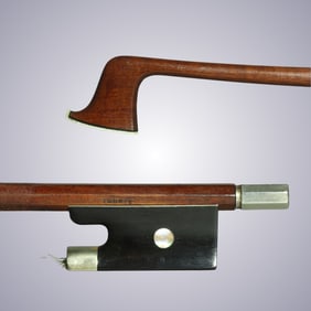 A GERMAN VIOLIN BOW STAMPED TOURTE