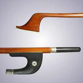 A SILVER BASS BOW WITH RARE STANHOPE LENS LE VIOLON D'INGRES
