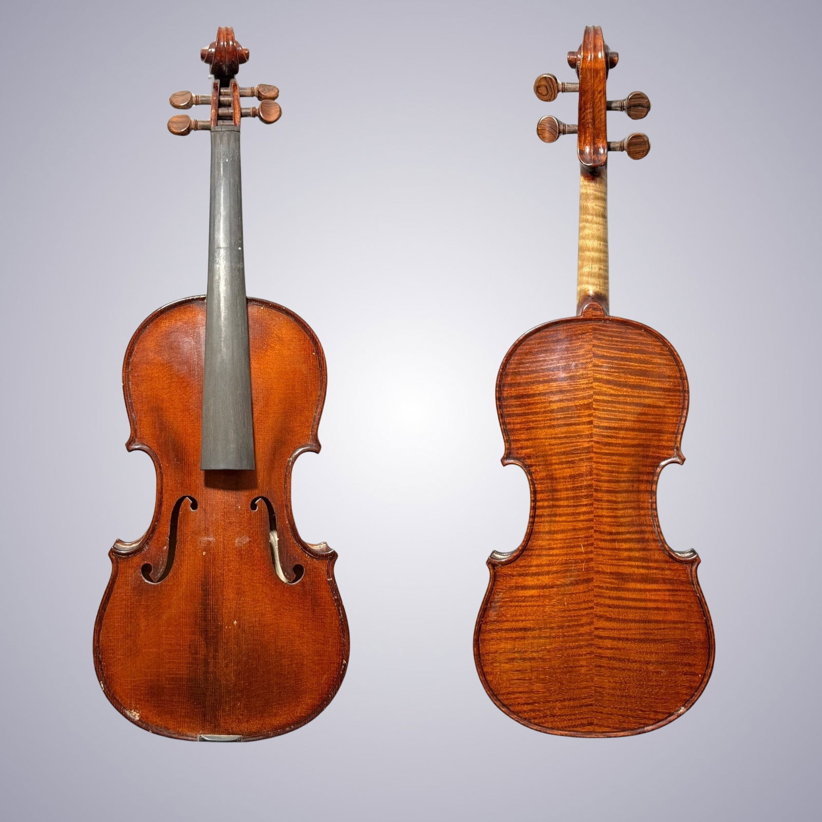 VIOLIN BY JULES LAVEST 1947: VIOLIN BY JULES LAVEST 1947 Branded - J. LAVEST near end button Labeled & signed on Interior: JULES LAVEST aneee 1947 no. 117 Labeled: ATELIERS DE LUTHERIE D'ART J. LAVEST MONTLUCON Annee 1947 No. 117