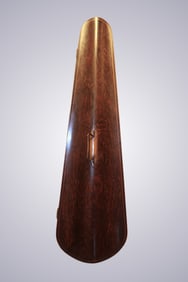 A WOODEN VIOLIN CASE & BOW
