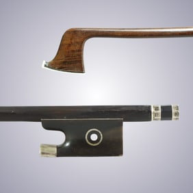 AN INTERESTING & VERY STRONG DARK EXOTIC WOOD VIOLIN BOW
