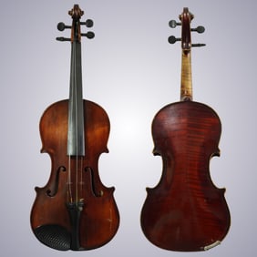 A VIOLIN LABELED SALVADORE DE DURRO  B & J NEW YORK  SPECIAL MODEL OF ANTONIUS STRADIVARIUS