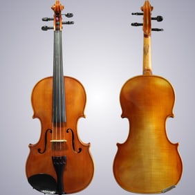 A GERMAN ONE-PIECE BACK VIOLIN LABELED FRANK PLO MUSIC CO.