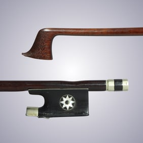 AN INTERESTING VIOLIN BOW ATTRIB. BAUSCH SHOP