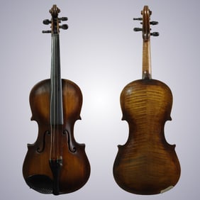 AN INTERESTING VIOLIN BRANDED K.A. VOIT GERA (R)