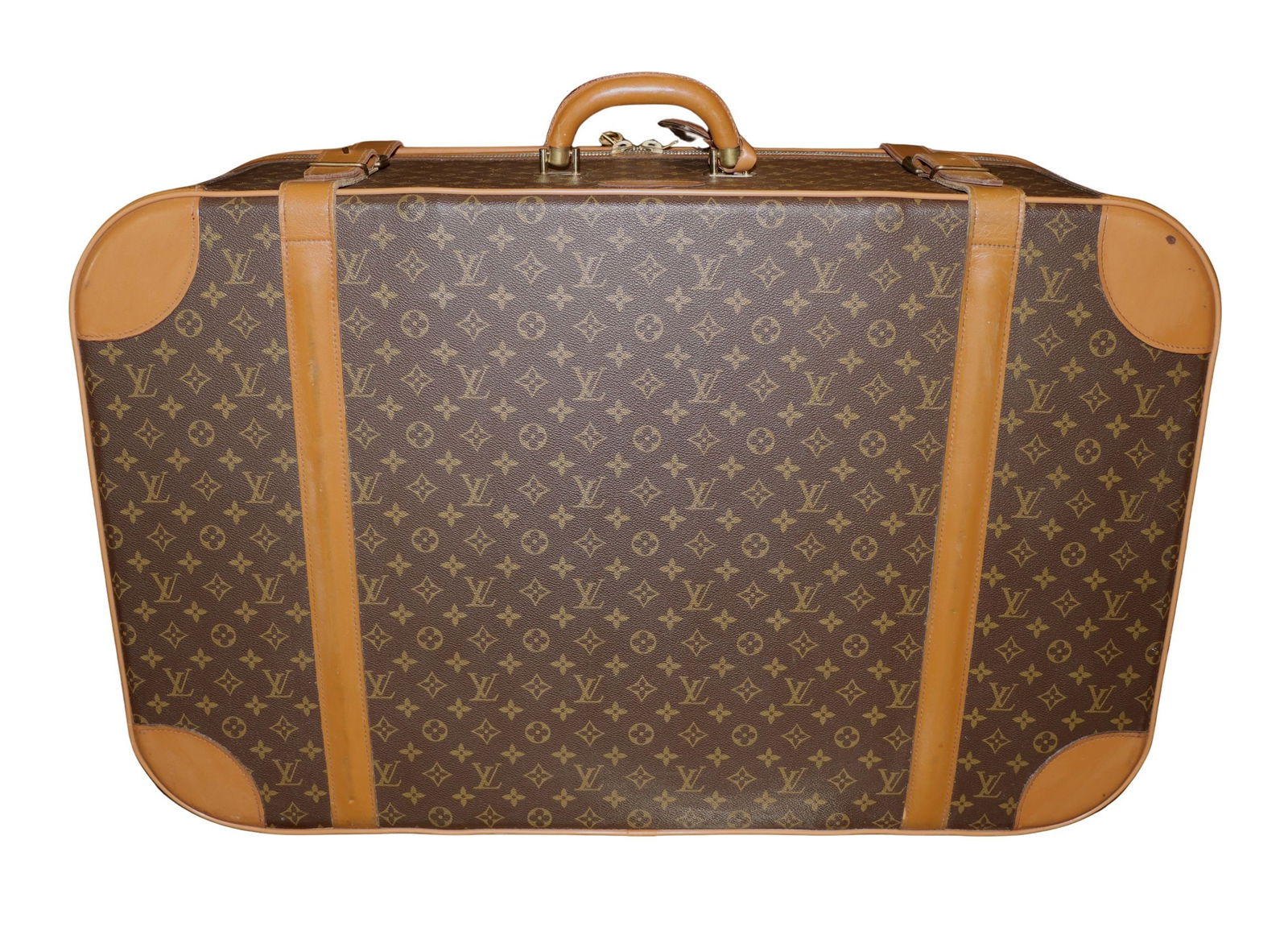 VINTAGE LOUIS VUITTON MONOGRAM LEATHER LARGE SUITCASE