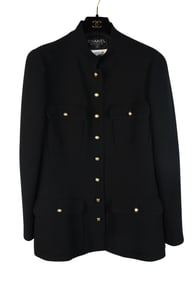 VINTAGE 1996 CHANEL CLASSIC BLACK WOOL JACKET